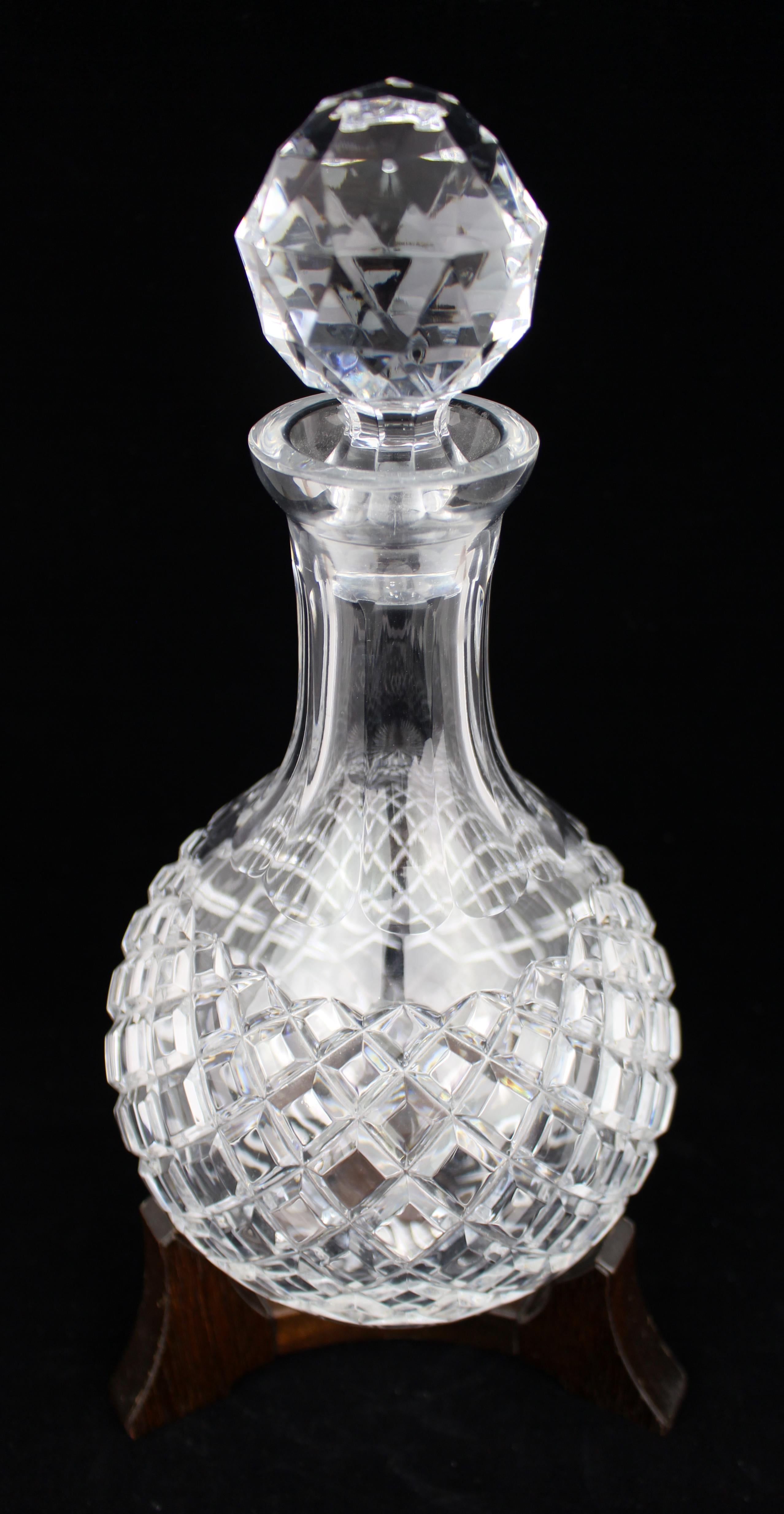 20th Century Fine Vintage Crystal Hogget Decanter on Stand For Sale