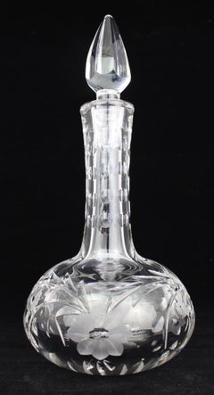 Fine Vintage Cut Crystal Drinks Decanter