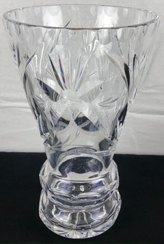 Contemporary French Hand Cut Crystal Vase