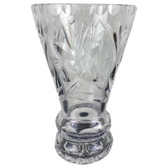 Midcentury French Hand Cut Crystal Vase 