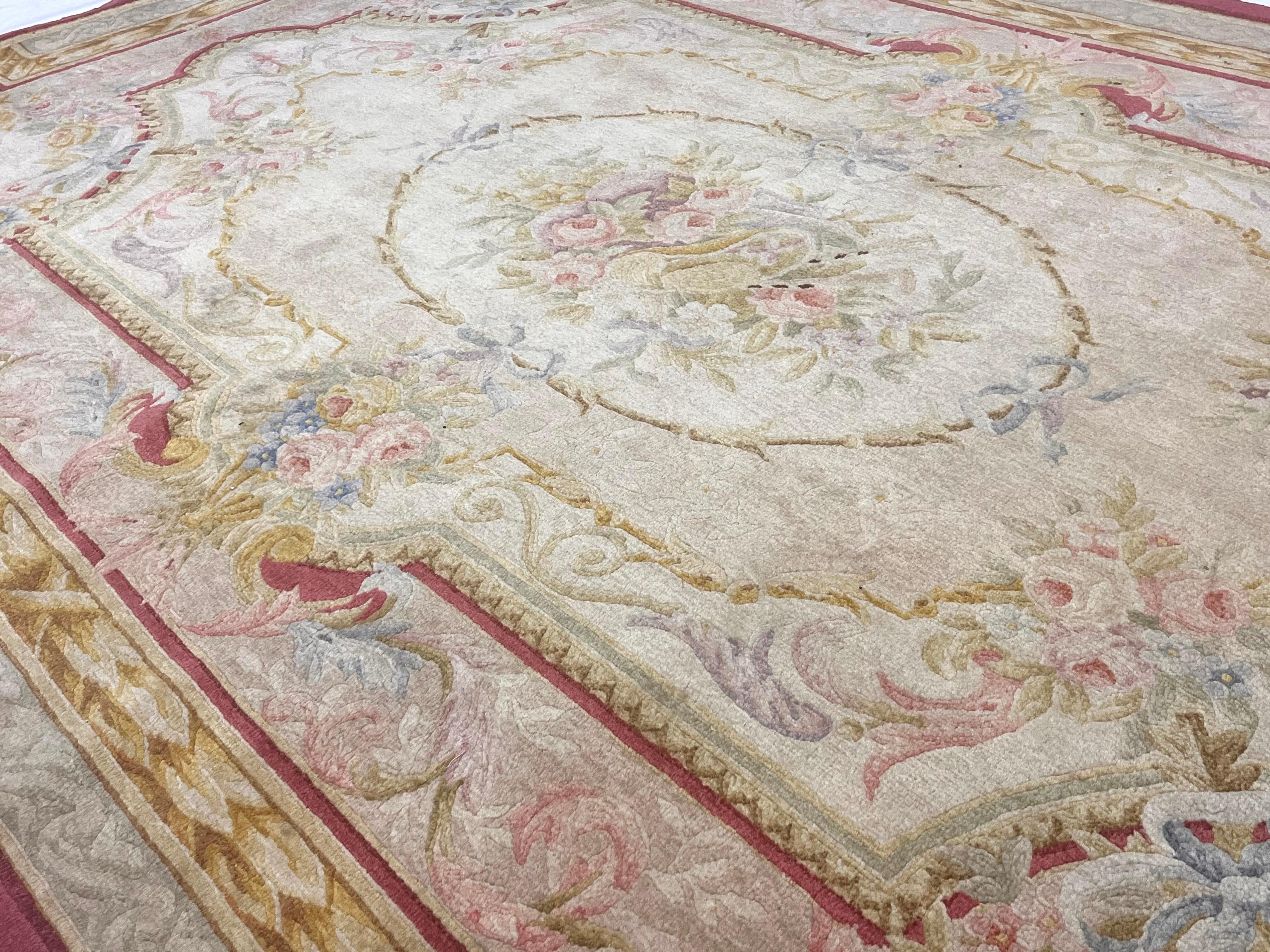 Fina Alfombra Vintage Savornery Francesa 5'10