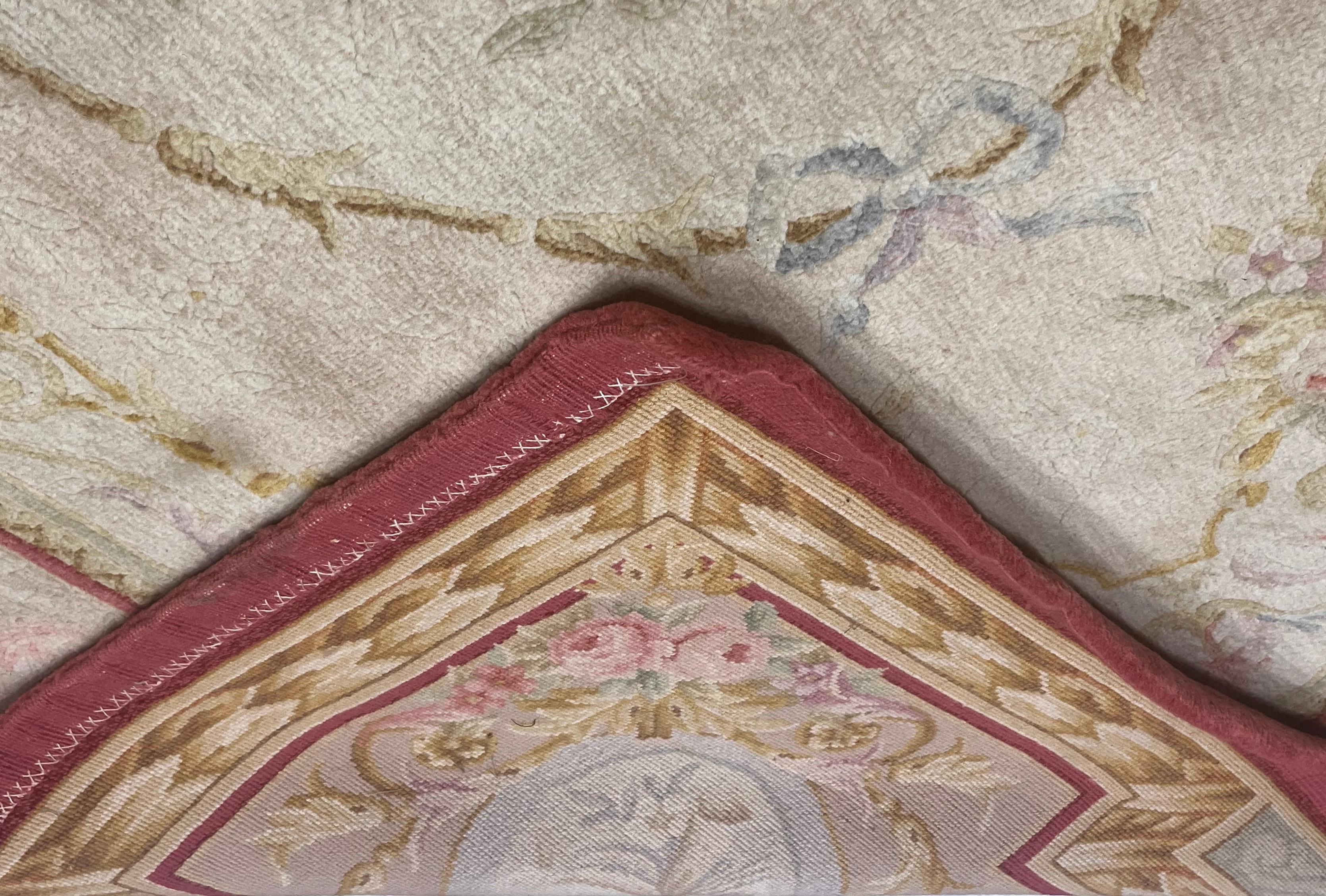 Fina Alfombra Vintage Savornery Francesa 5'10
