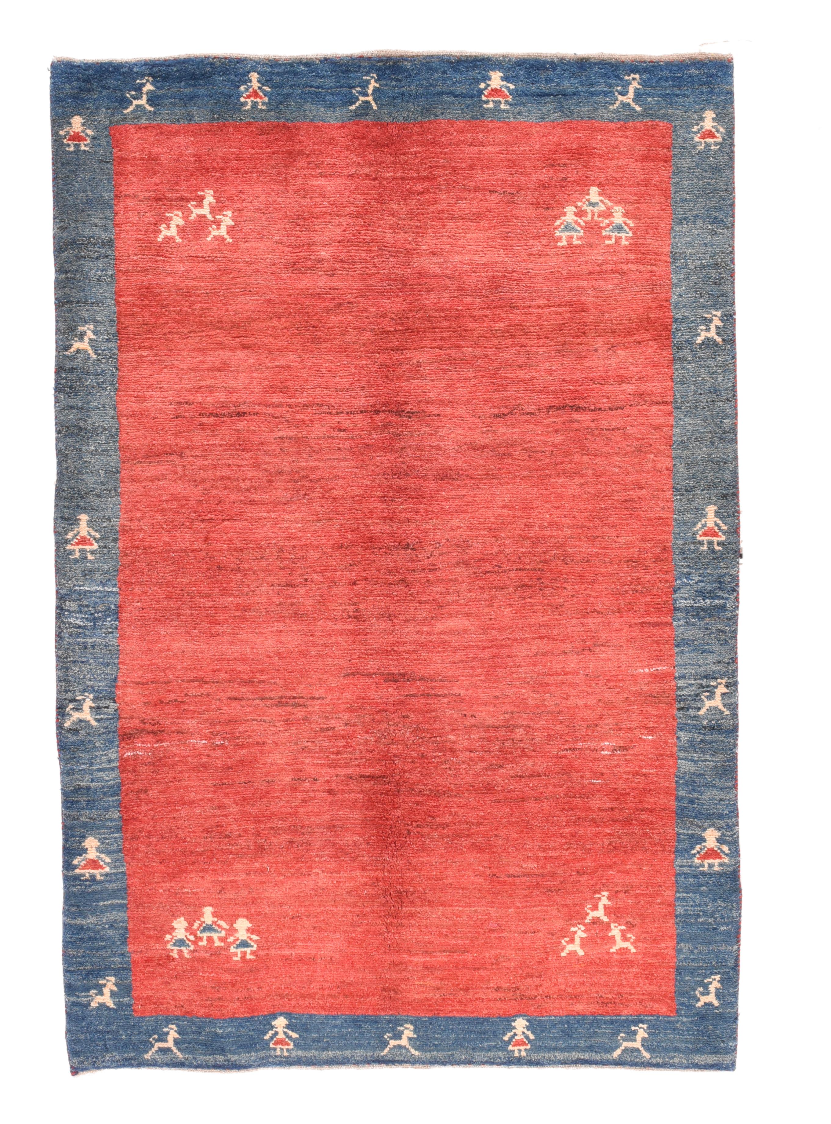 Asian Fine Vintage Gabbeh Persian Rug, Hand Knotted, circa 1950