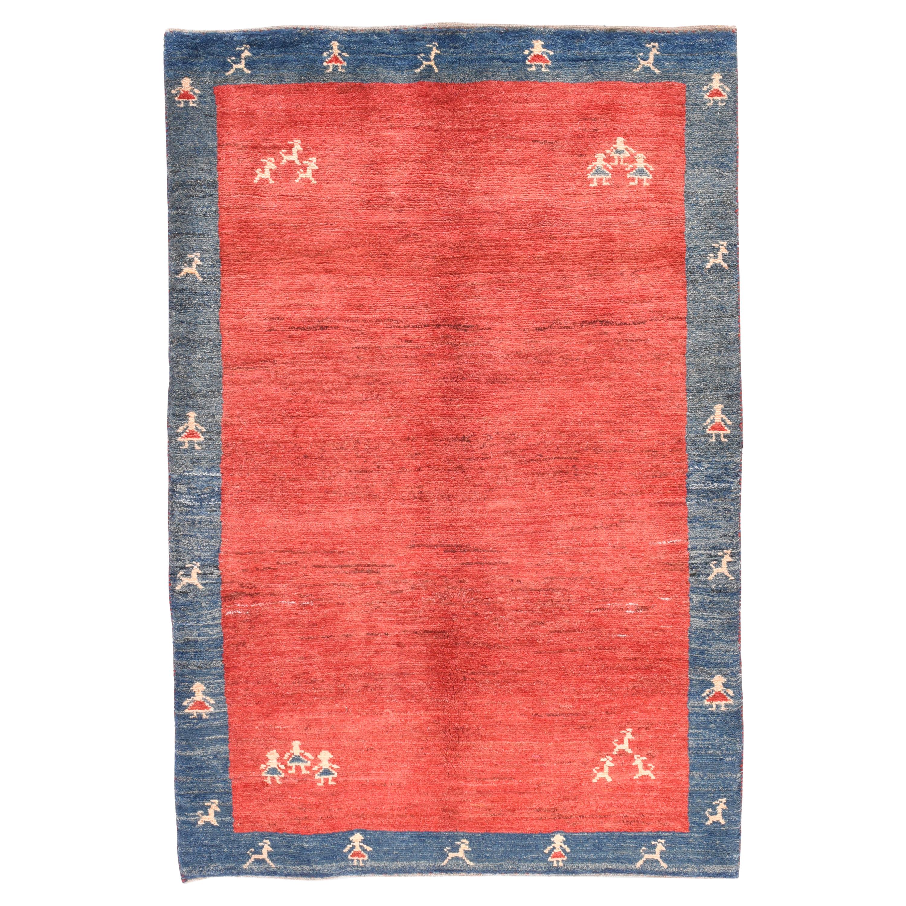 Fine Vintage Gabbeh Persian Rug, Hand Knotted, circa 1950