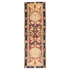 Fine Vintage Indian Agra Short Wool Runner 1’9” x 5’5”
