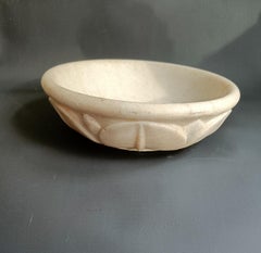 Vintage Indian White Marble Lotus Bowl  Asian Art home décor - Antiques