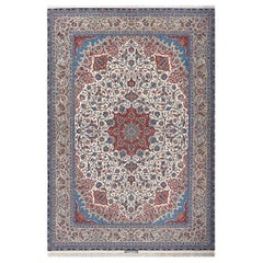 Isfahan Persischer Teppich im Vintage-Stil. Die Größe: 3,1 m x 4,44 m
