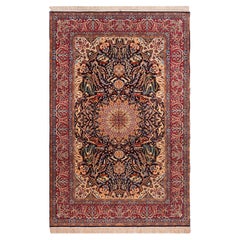 Nazmiyal Kollektion Feiner Vintage Isfahan Persischer Teppich aus Seide und Wolle 7' x 10'6"