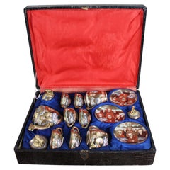 Fine Vintage Japanese Satsuma Cased Moriage Dragonware Tea Set