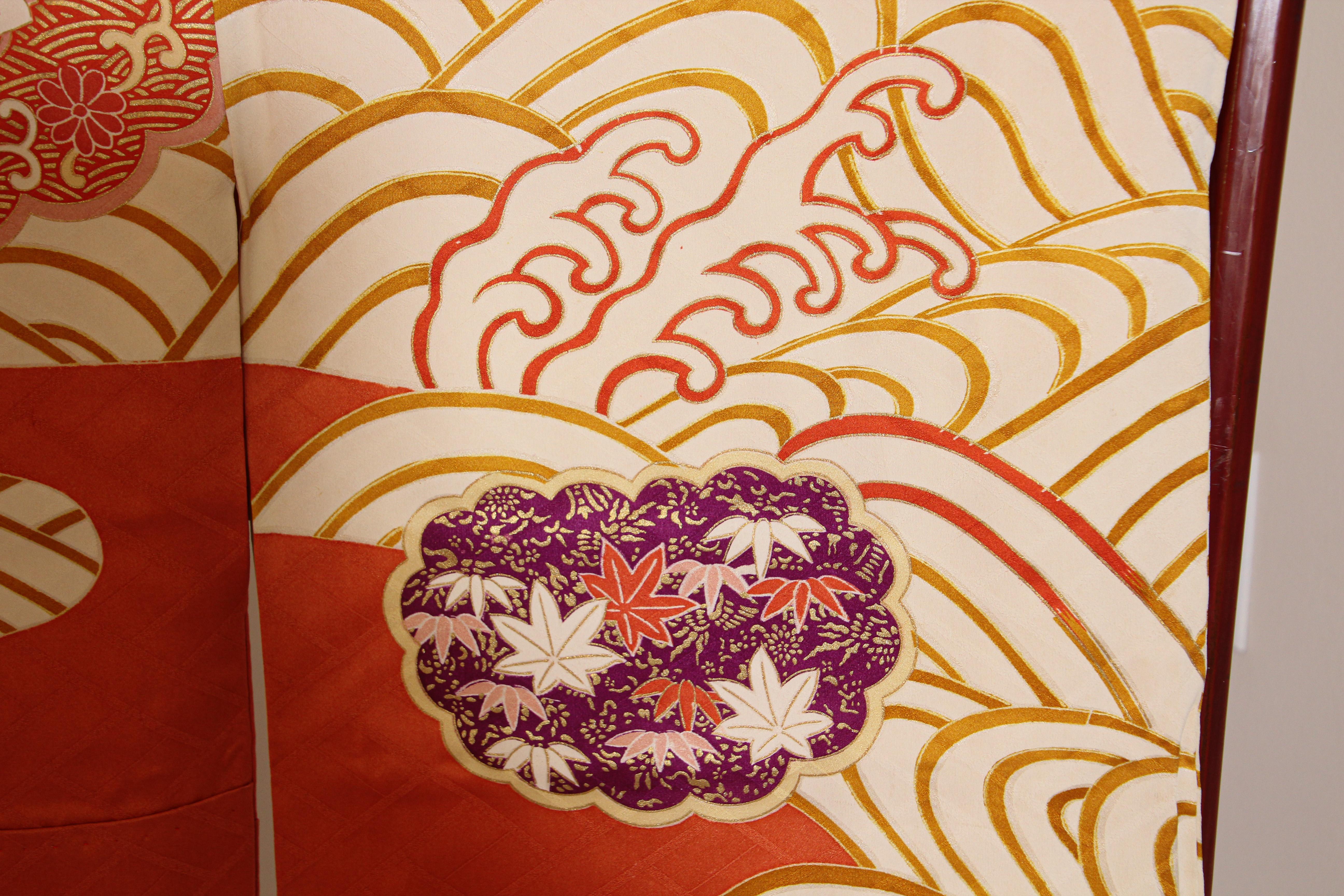Vintage Japanese Kimono Silk Furisode  2