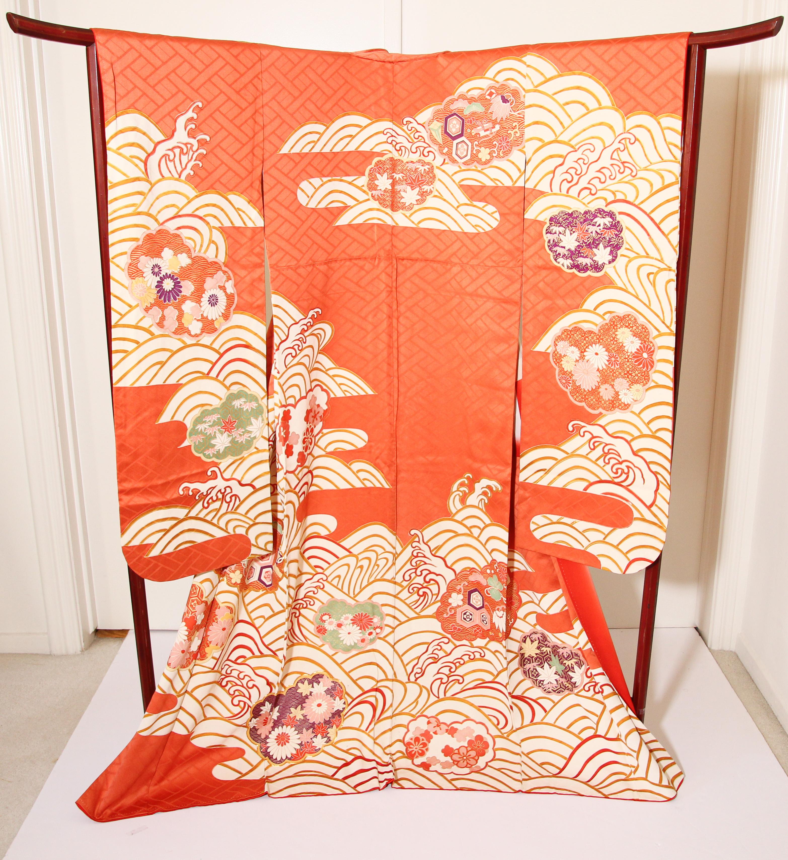 Vintage Japanese Kimono Silk Furisode  4
