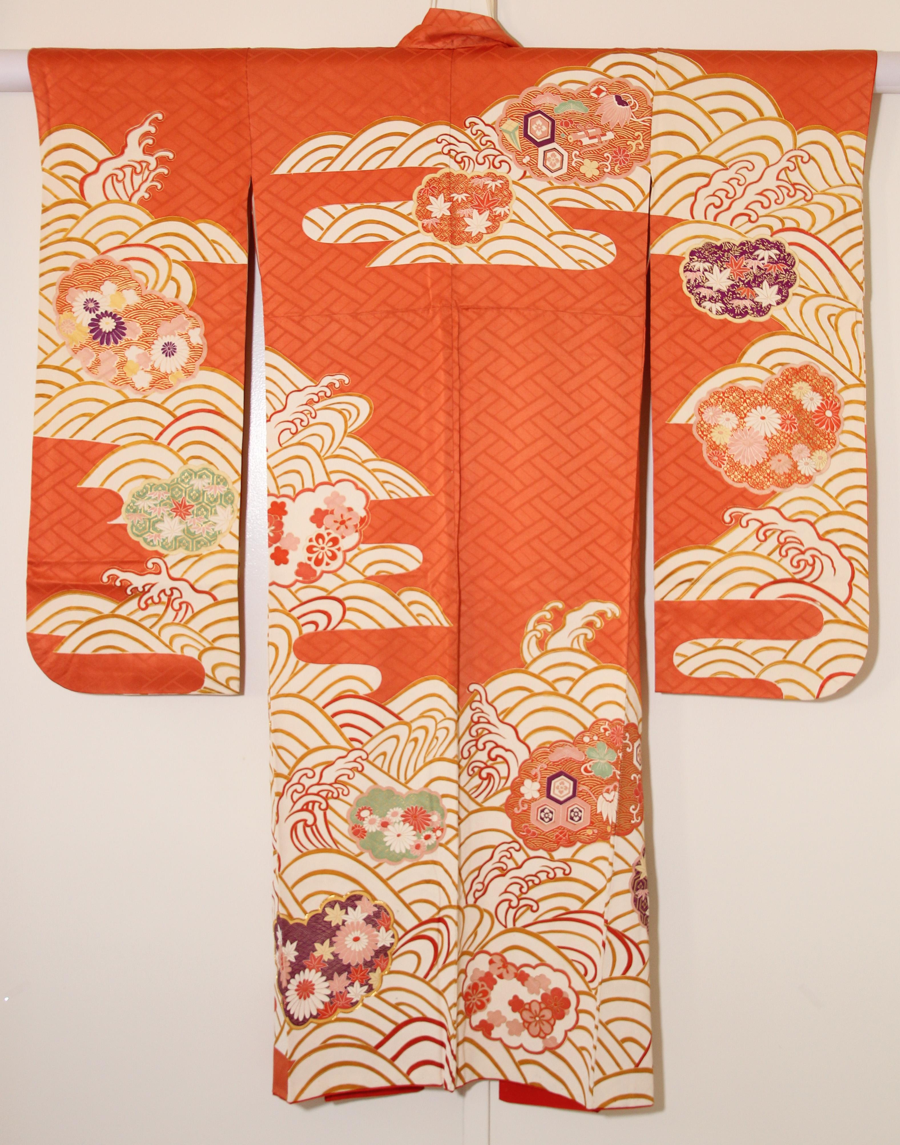 Vintage Japanese Kimono Silk Furisode  10