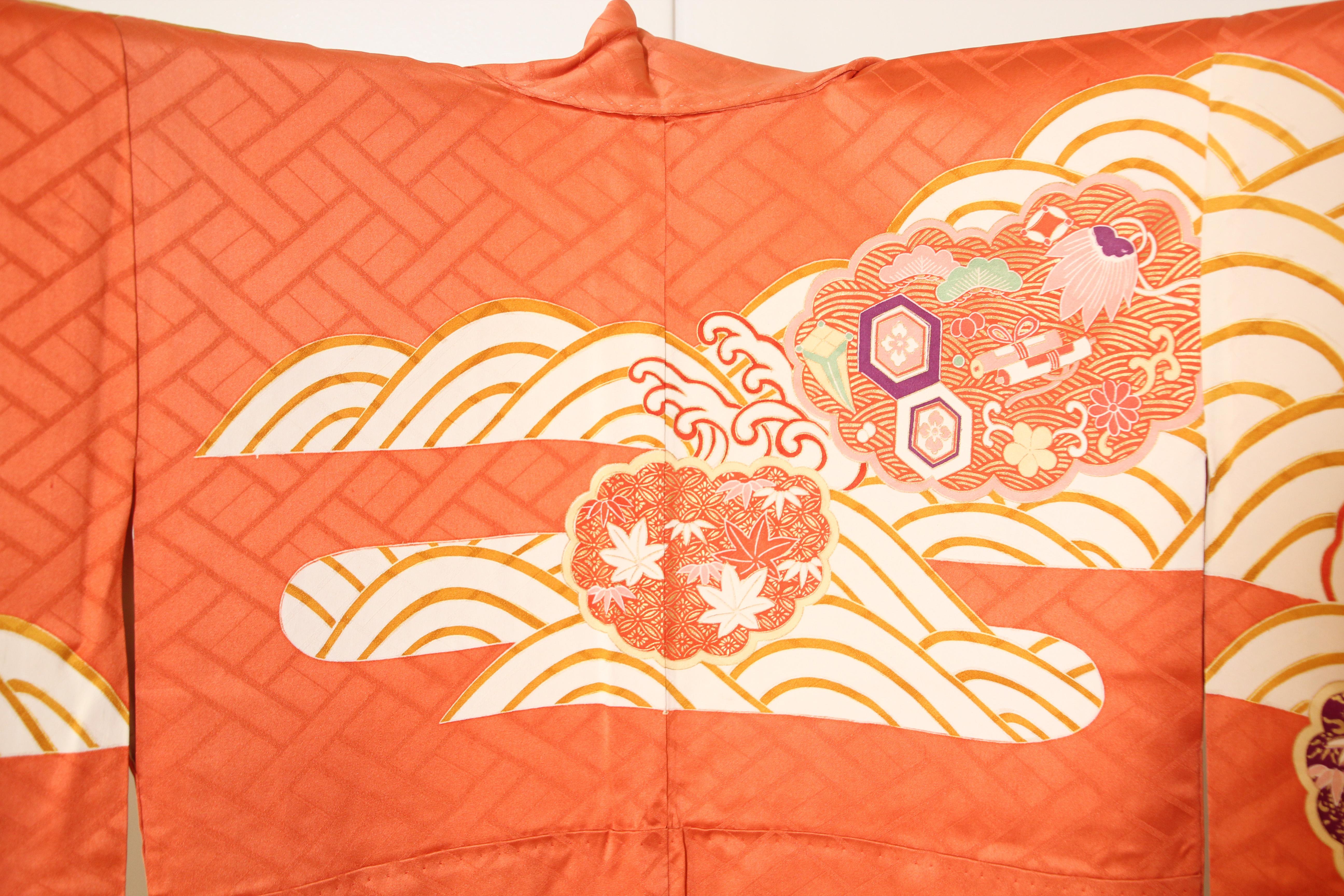 Hand-Crafted Vintage Japanese Kimono Silk Furisode 