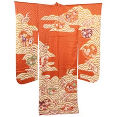 Vintage Japanese Kimono Silk Furisode