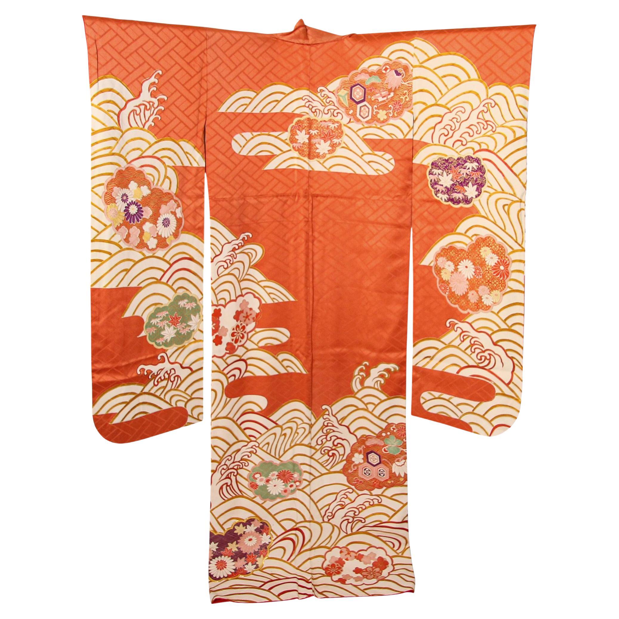 Vintage Japanese Kimono Silk Furisode 