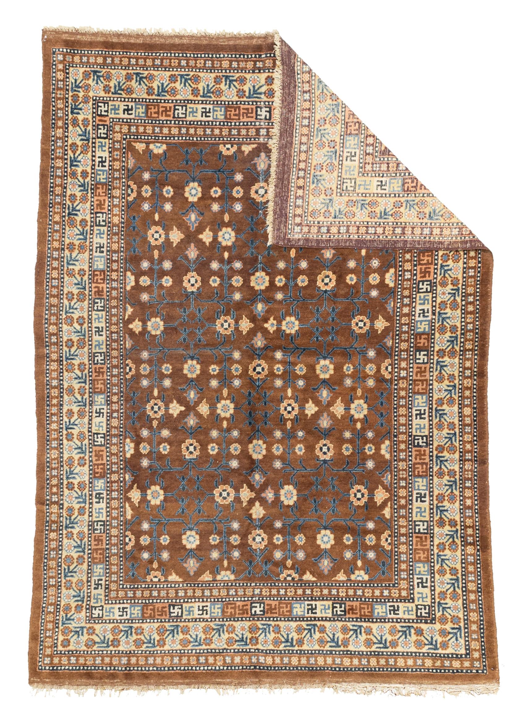 Tappeto vintage in lana Khotan 6'6