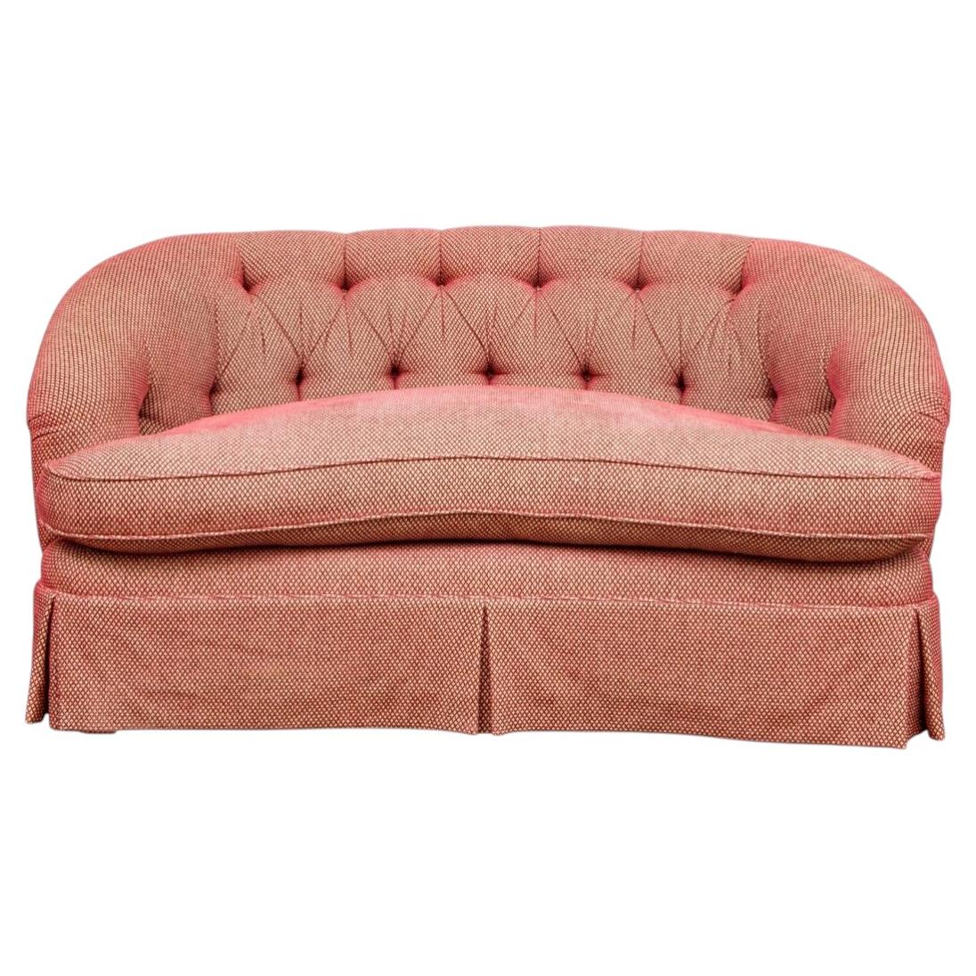 Fine Vintage Kidney Form Loveseat in Custom Fabric Treatment