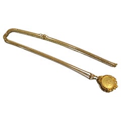 Bunga Raya Pendelleuchte & Kette, Malaysische 22 Karat Gold Bunga Raya, Vintage