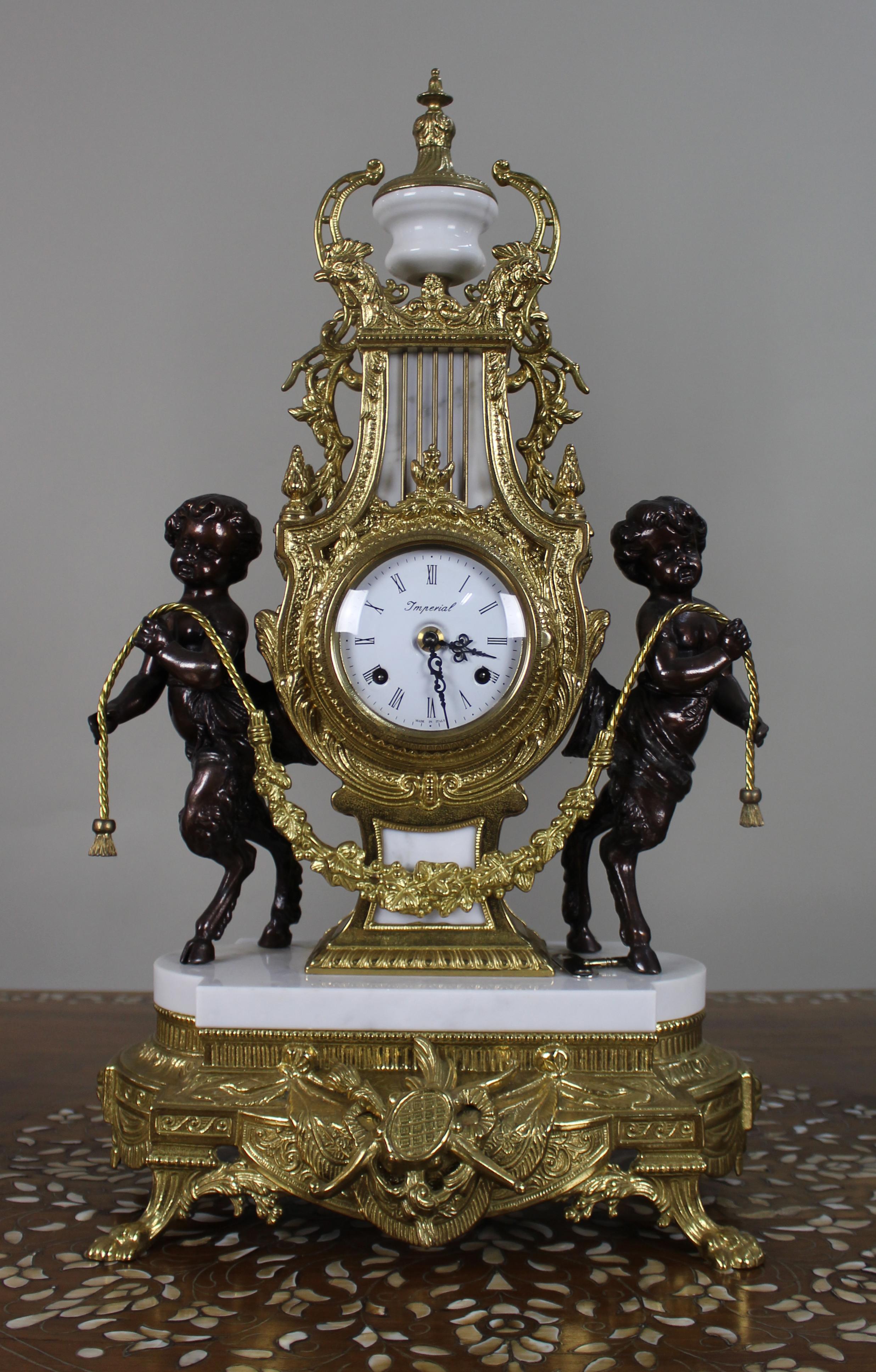 Raffinato set di orologi da tavolo in marmo e bronzo d'epoca In condizioni buone in vendita a Worcester, GB