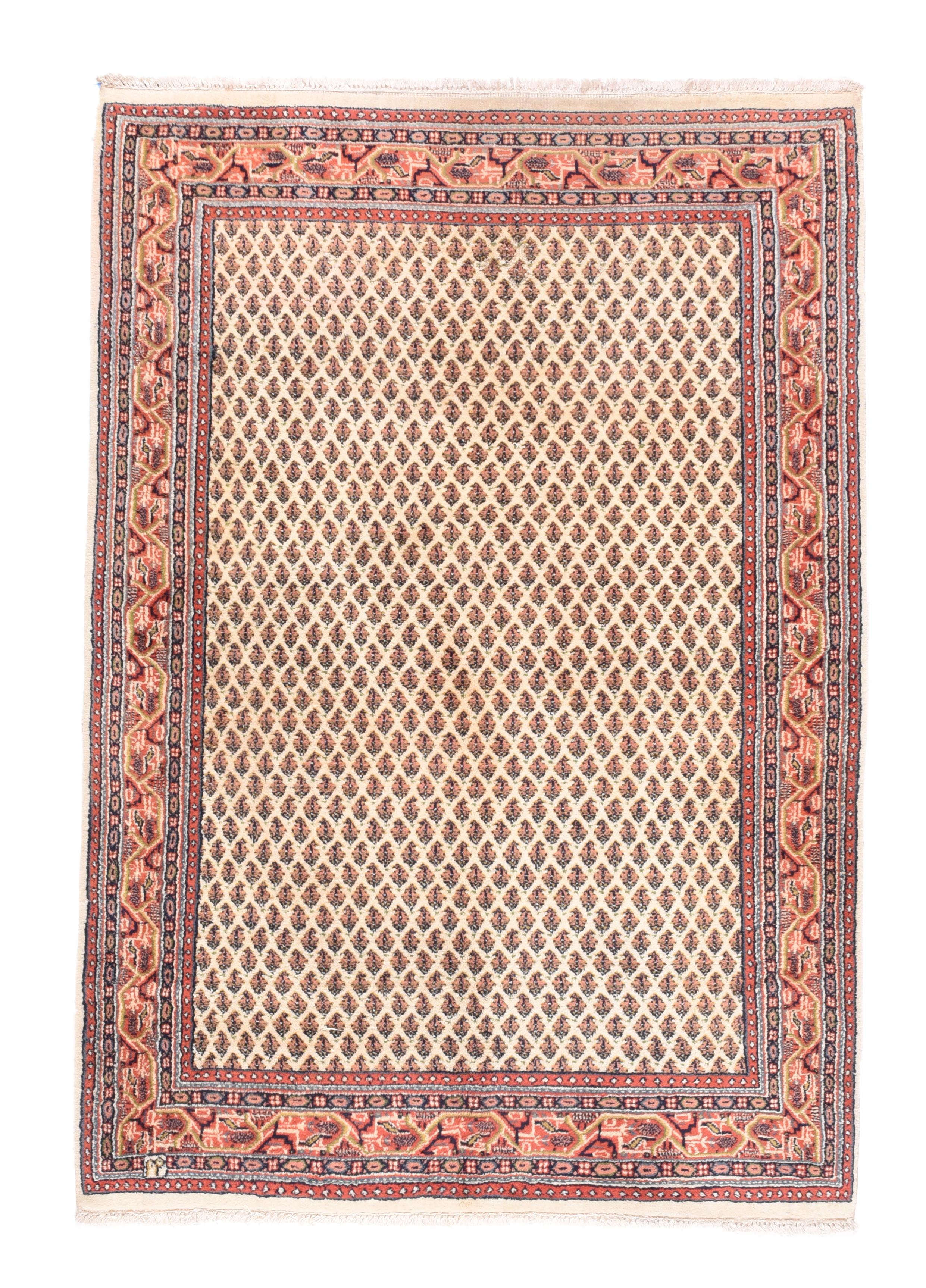 Hand-Knotted Vintage Persian Sarouk