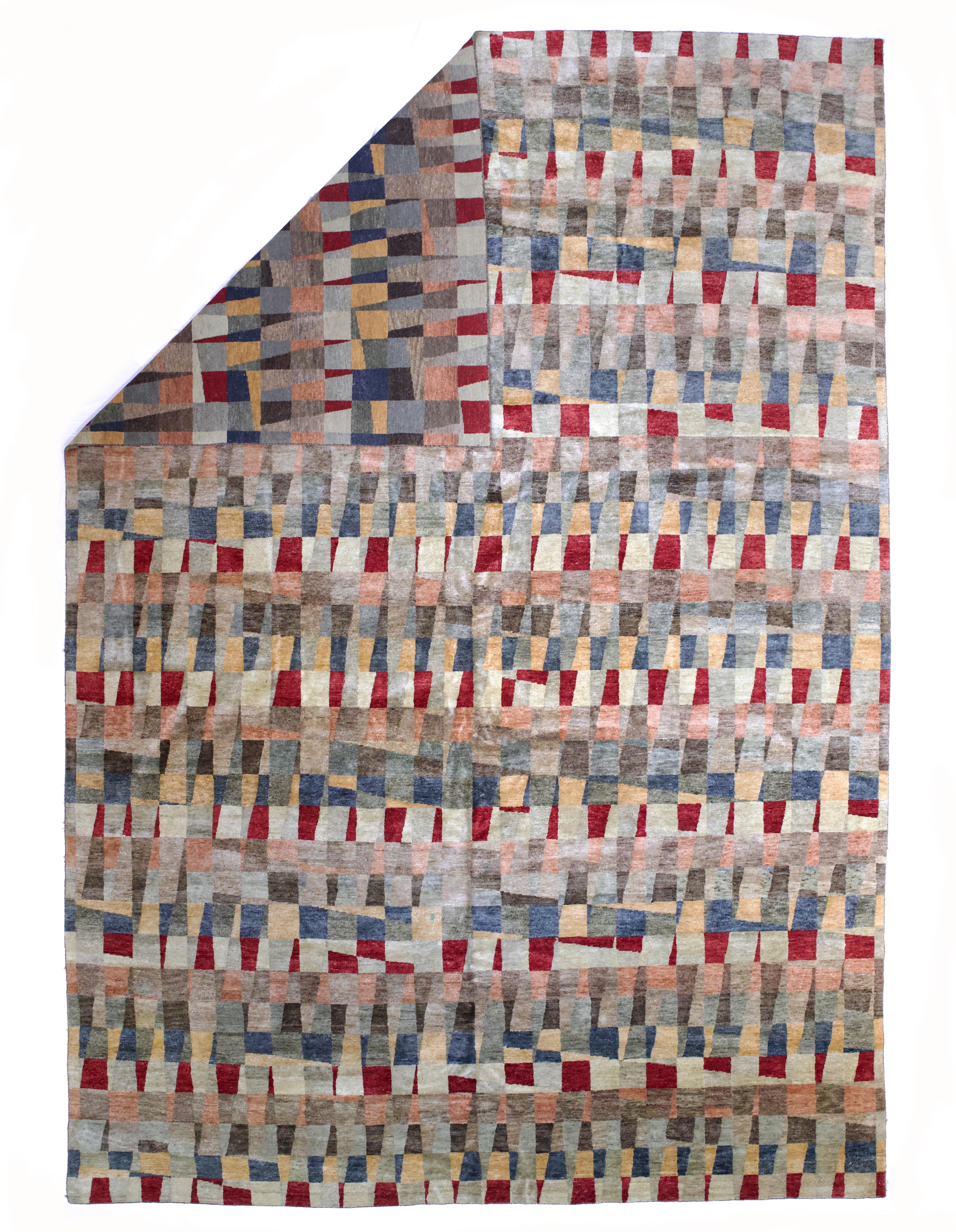 Fine Vintage Modern Style Design Wollteppich 11'10