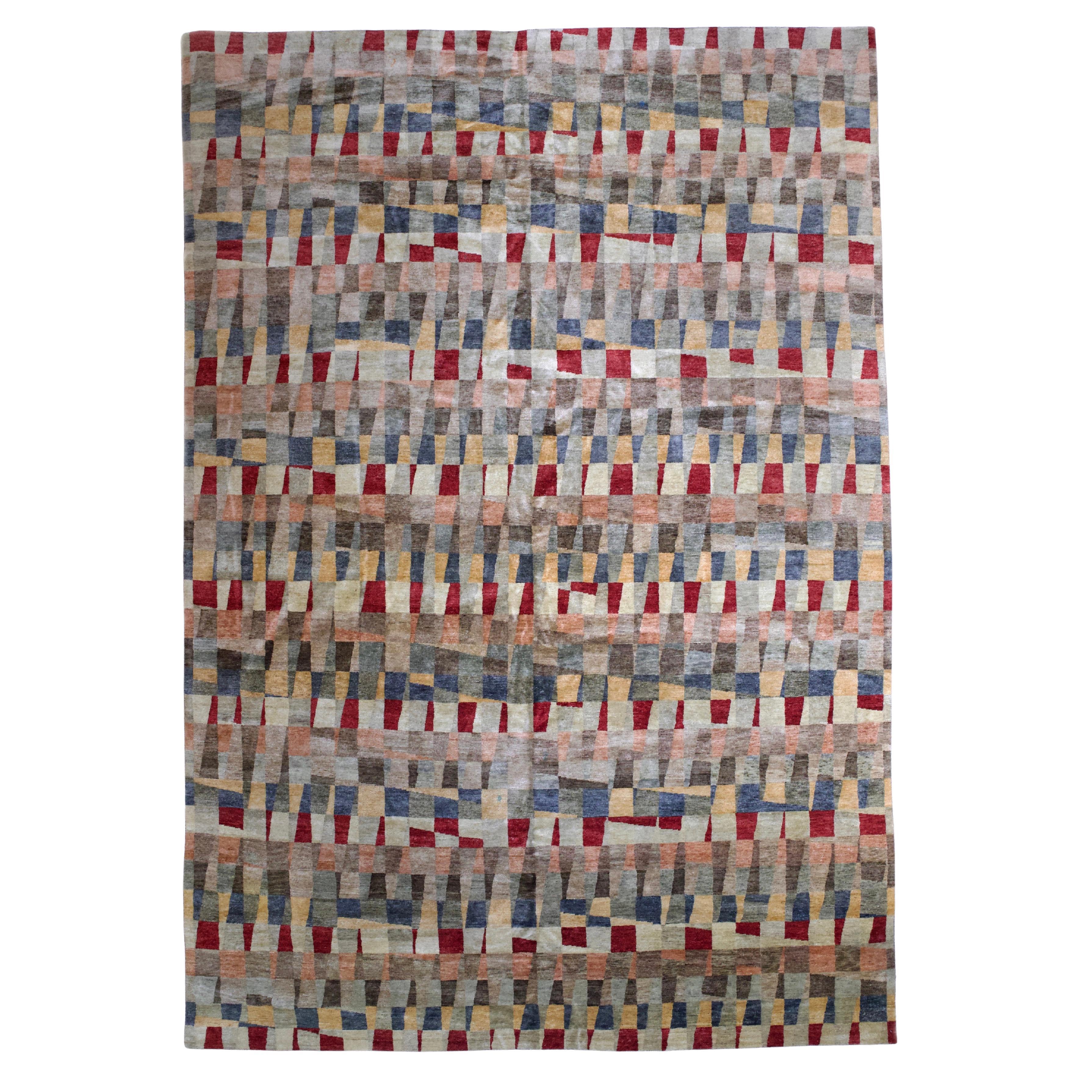 Fine Vintage Modern Style Design Wool Rug 11’10” x 17’6”