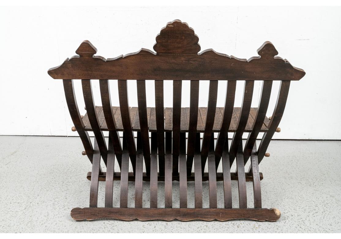 Bone Fine Vintage Moroccan Folding Settee For Sale