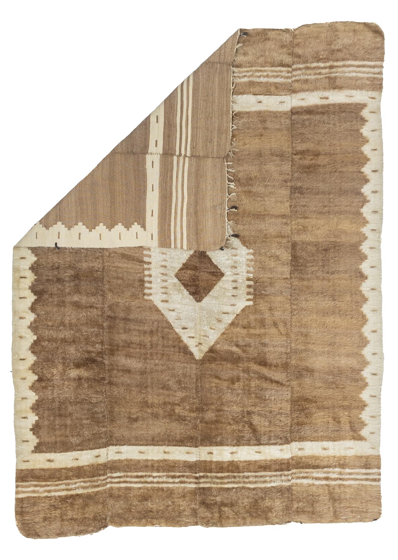 Fina alfombra vintage marroquí de lana 5'2