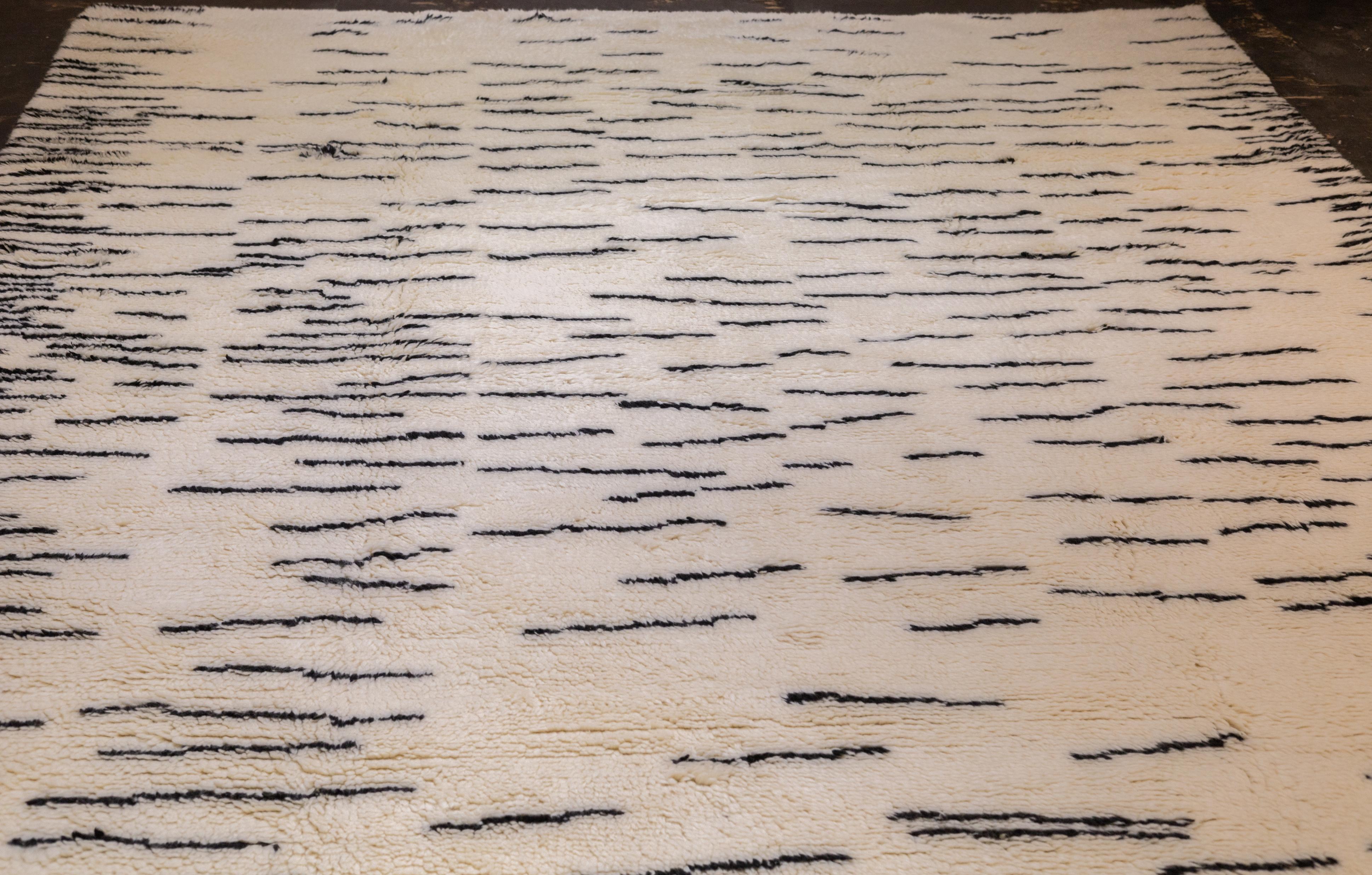 Alfombra Vintage de Lana Marroquí 9'5'' x 11'11'' siglo XX en venta