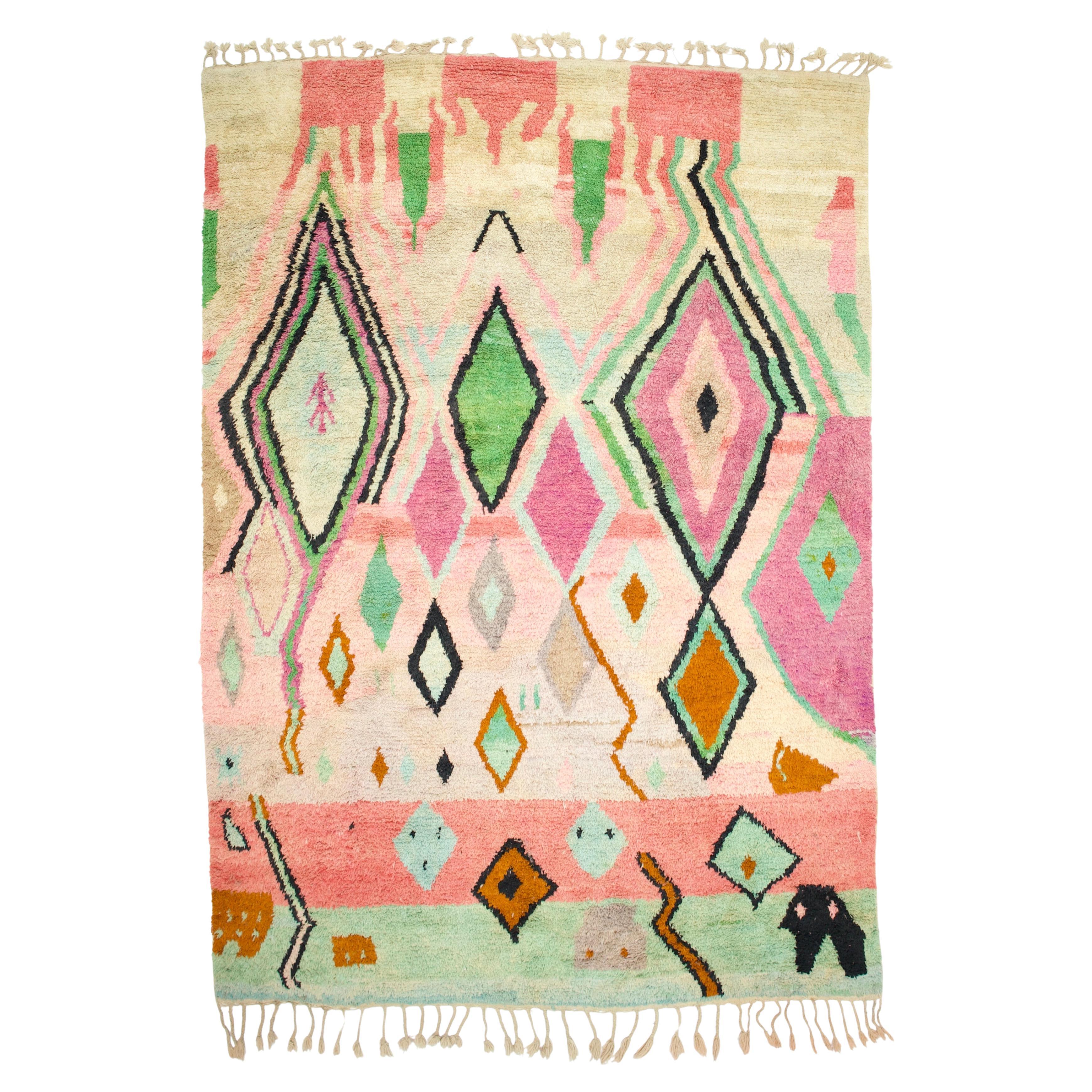 Fine Vintage Moroccan Wool Rug 9’5” x 13’4”