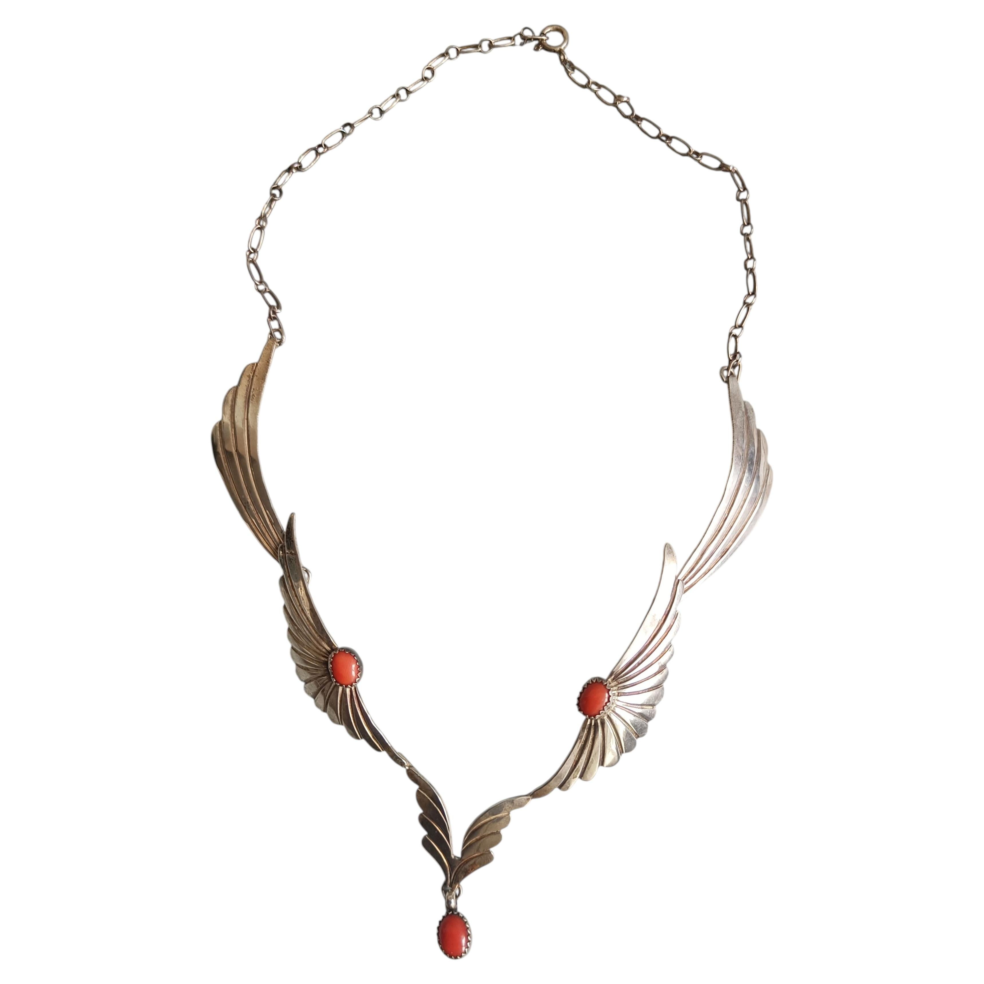 Raffinata collana d'argento Navajo d'epoca Jerry Johnson
