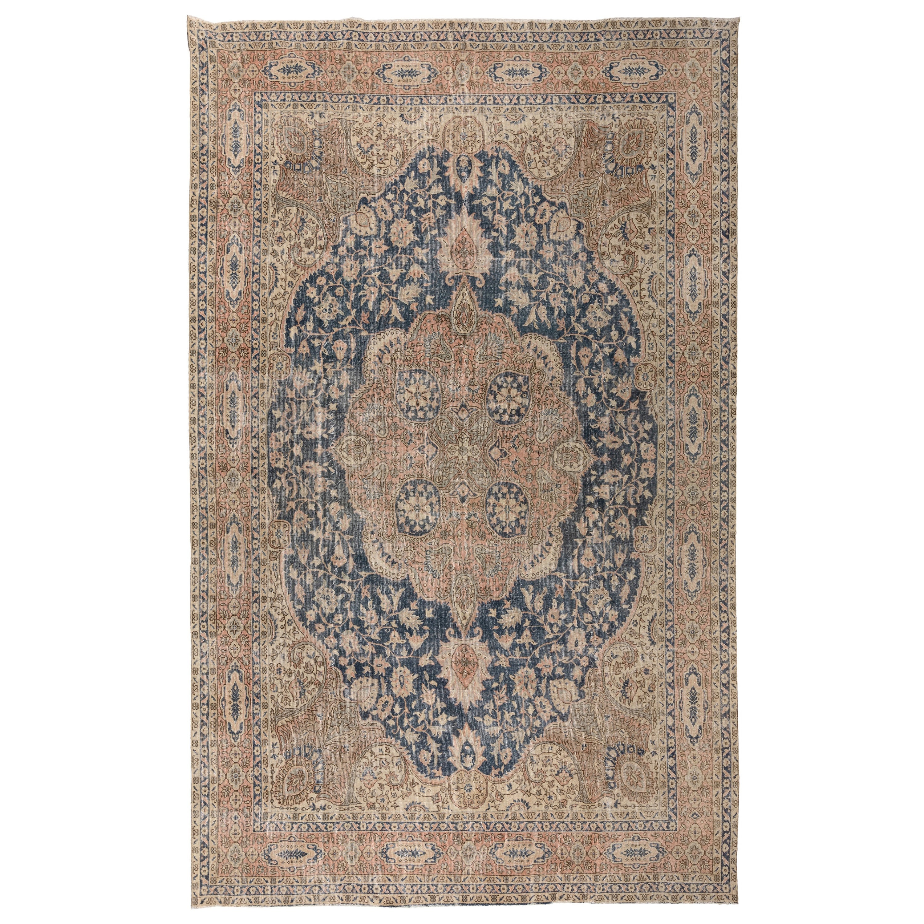 Orientalischer Vintage-Teppich, traditioneller handgefertigter Vintage-Wollteppich