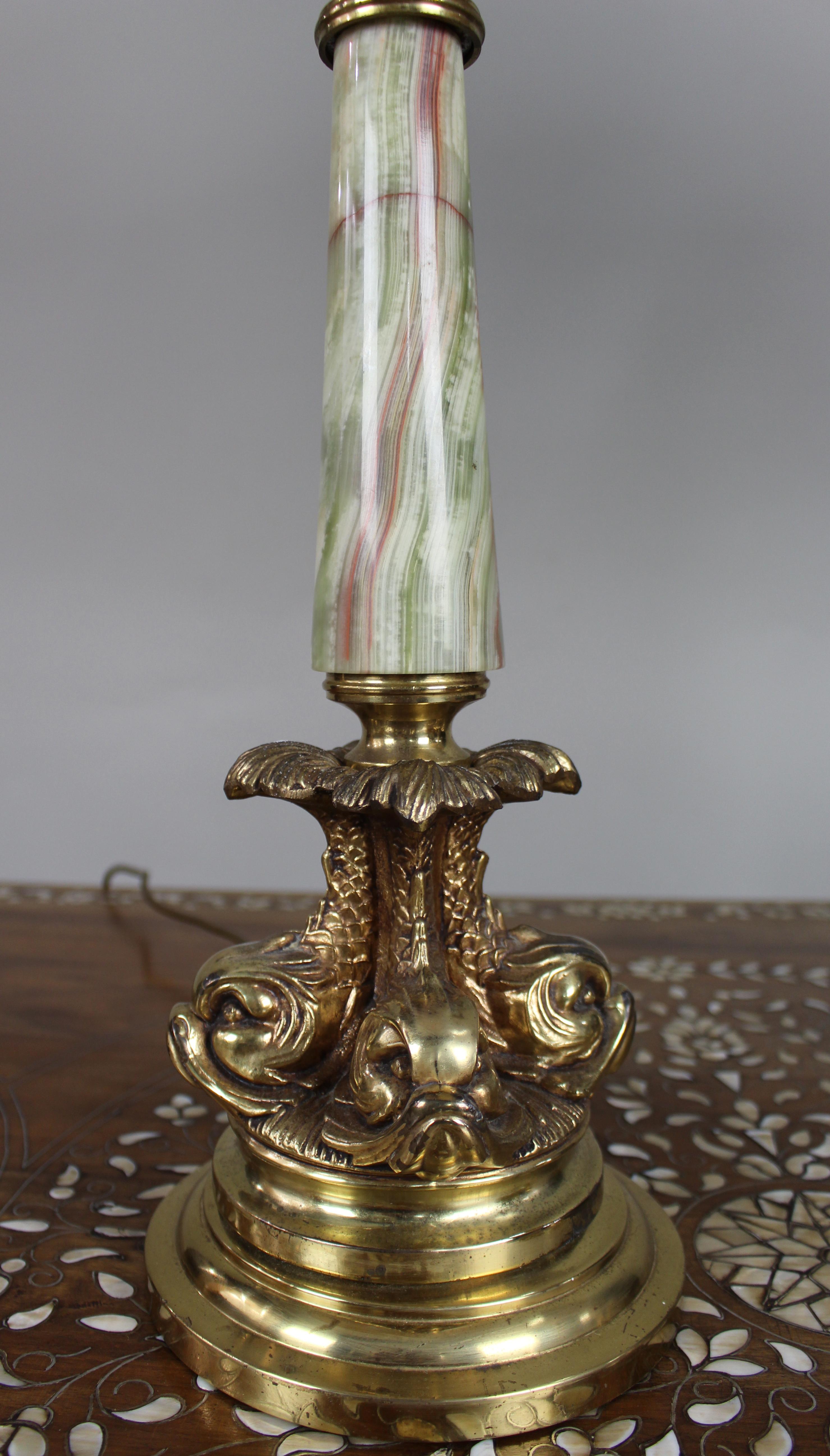 Ottone Raffinata coppia di lampade da tavolo in stile impero francese Vintage By in vendita