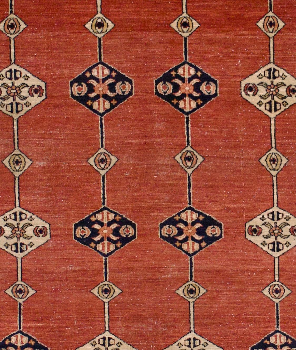 Fine Vintage Persian Gabbeh Rug 6’0” x 7’0” In Good Condition For Sale In New York, NY