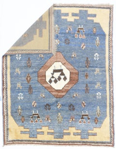 Tappeto Gabbeh persiano vintage 6'1" x 7'8"