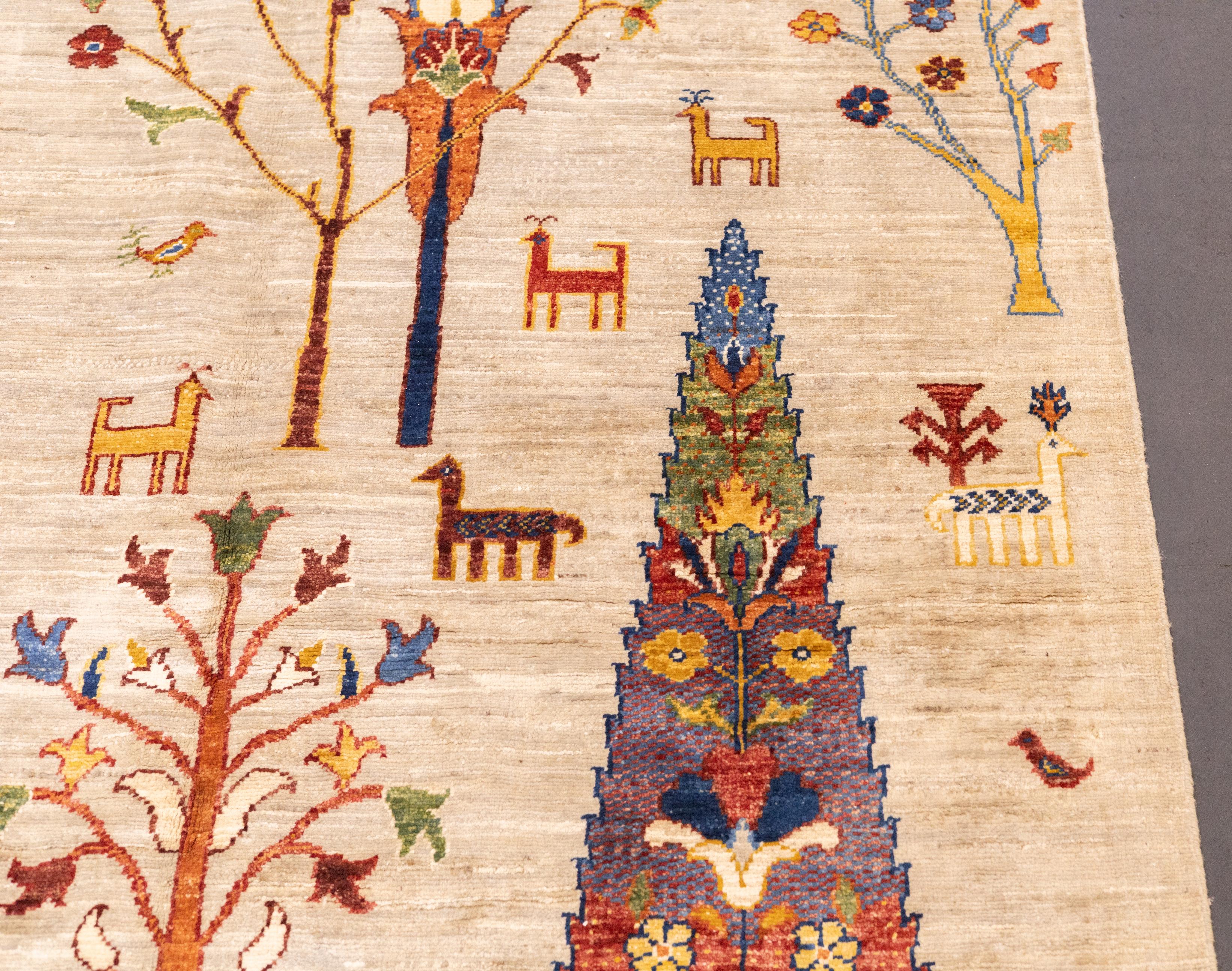 XX secolo Tappeto Gabbeh persiano d'epoca 6'8'' x 9'9'' in vendita