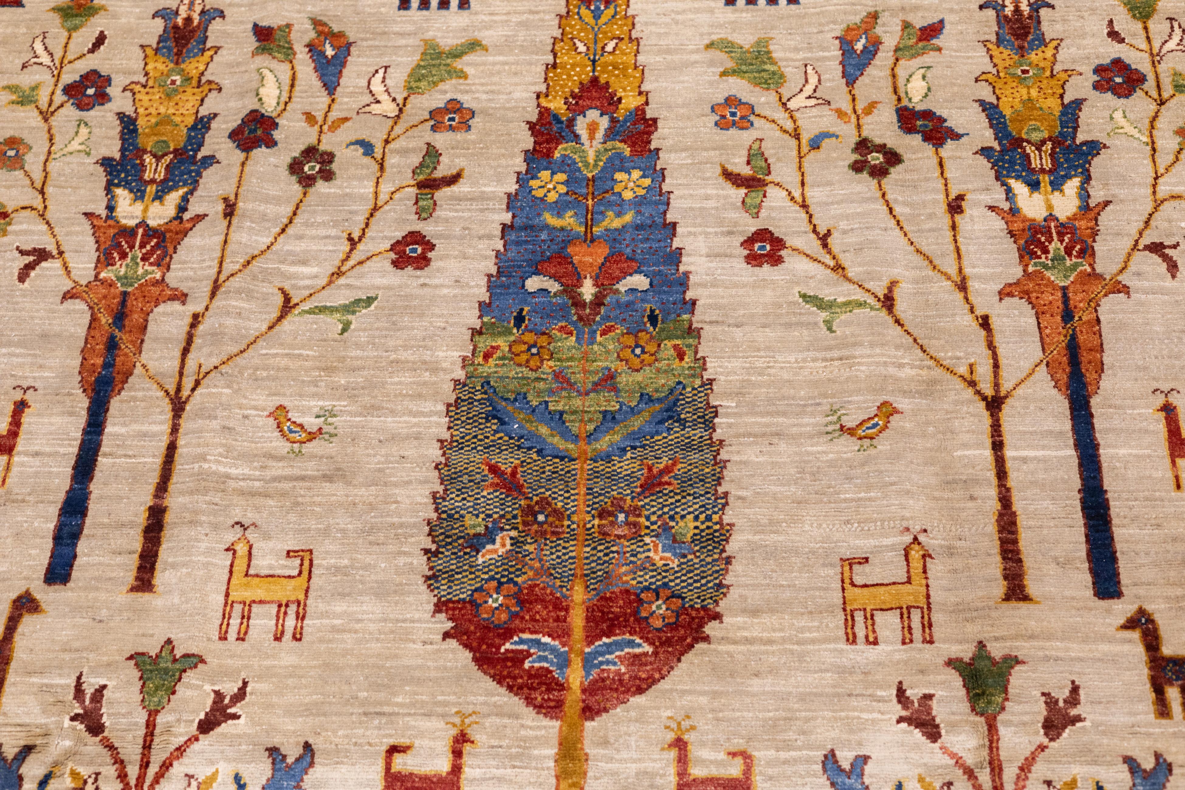 Lana Tappeto Gabbeh persiano d'epoca 6'8'' x 9'9'' in vendita