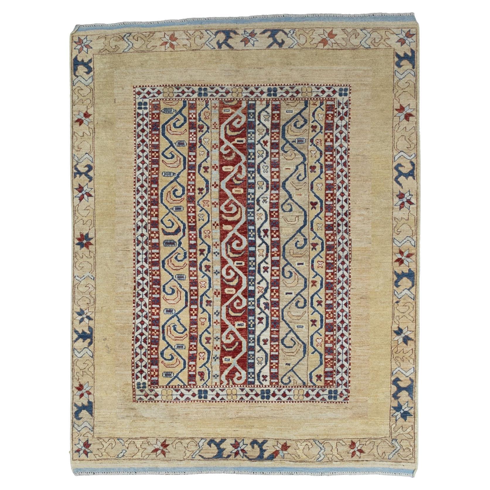 Fine Vintage Persian Gabbeh Wool Rug 5'3" x 6’10”