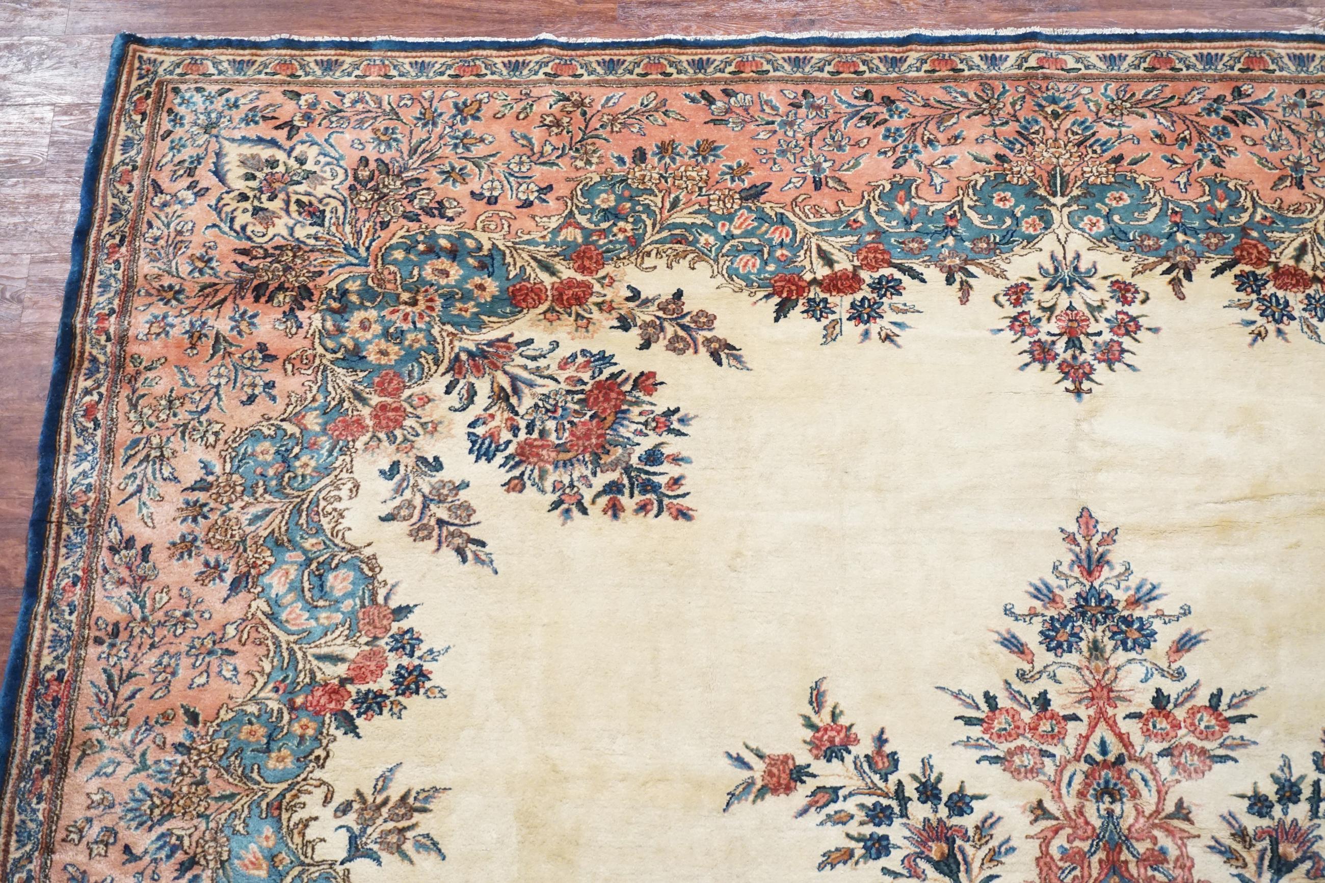 Hand-Knotted Fine Vintage Persian Kerman, Circa 1960 For Sale