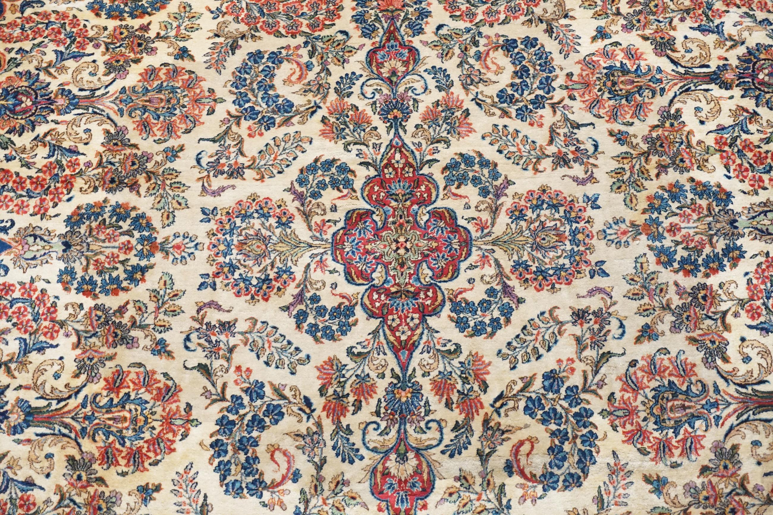 Hand-Knotted Fine Vintage Persian Kerman For Sale