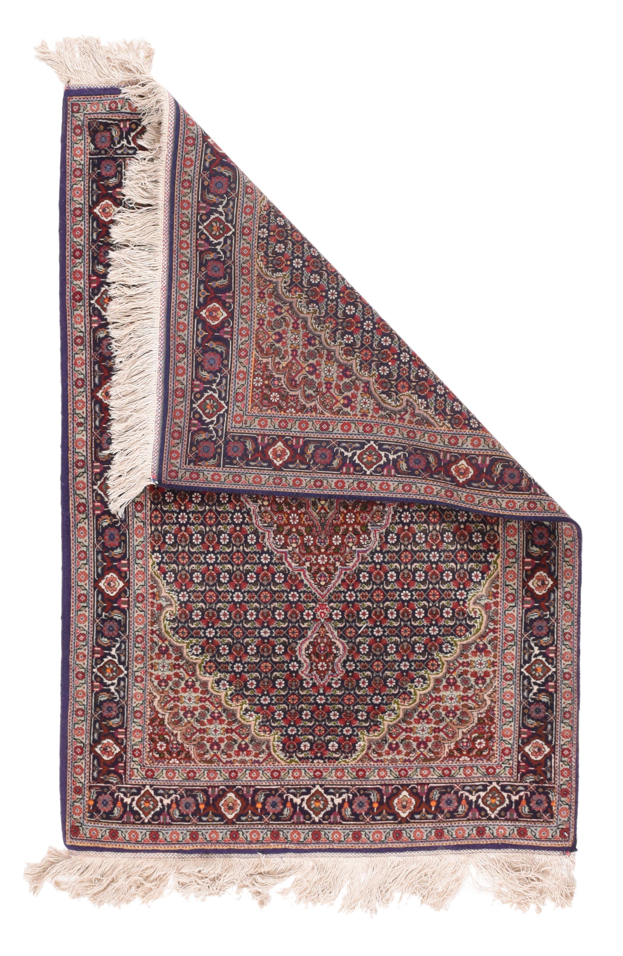Hand-Knotted Fine Vintage Red Tabriz Persian Rug, Wool and Silk, Hand Knotted, circa 1970