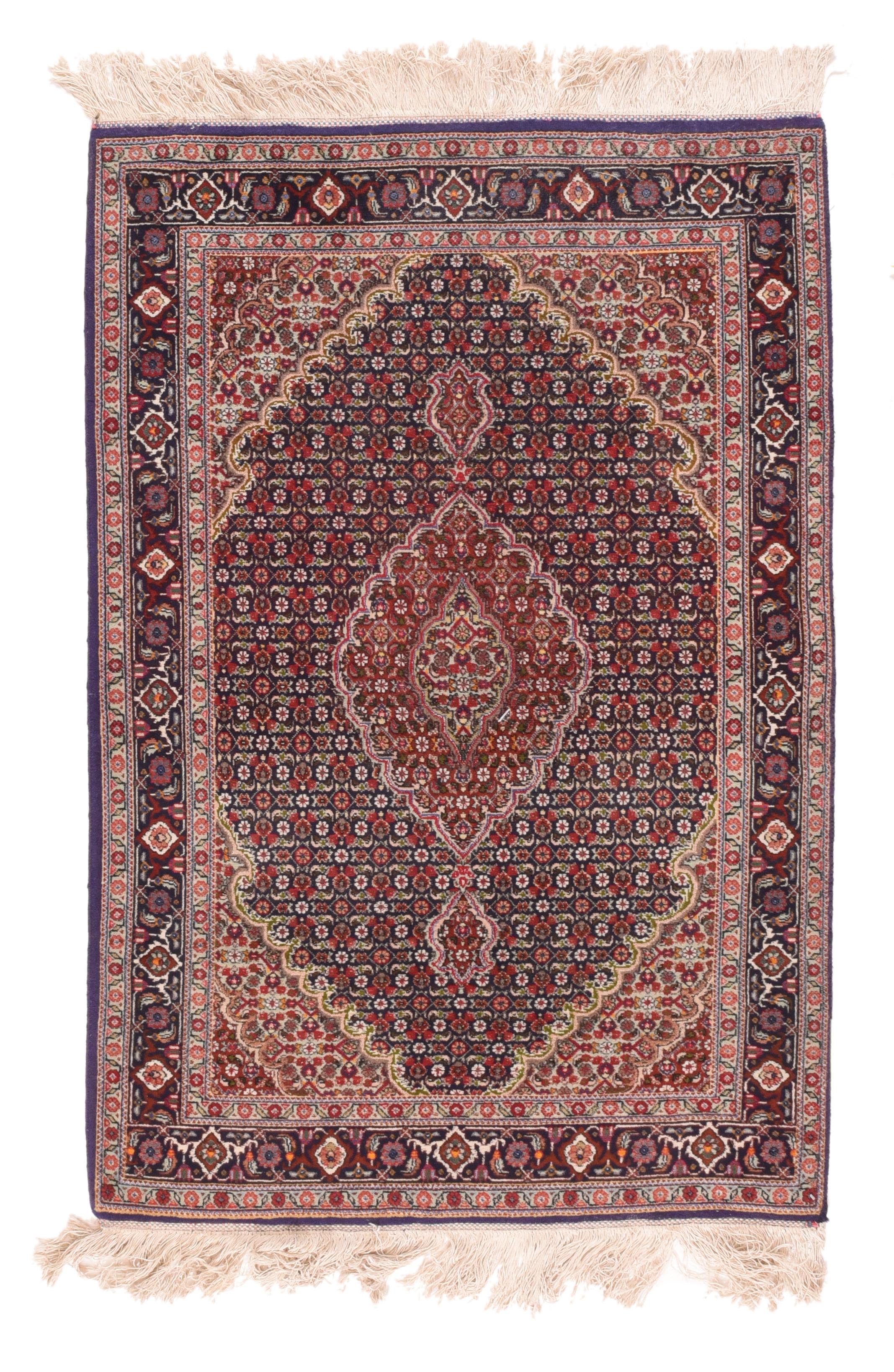 Fine Vintage Red Tabriz Persian Rug, Wool and Silk, Hand Knotted, circa 1970 In Excellent Condition In New York, NY