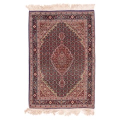 Fine Vintage Red Tabriz Persian Rug, Wool and Silk, Hand Knotted, circa 1970