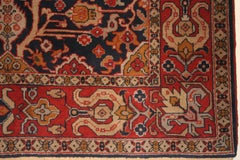 Tappeto Shirvan d'epoca con fondo blu, caucasico e motivo all-over