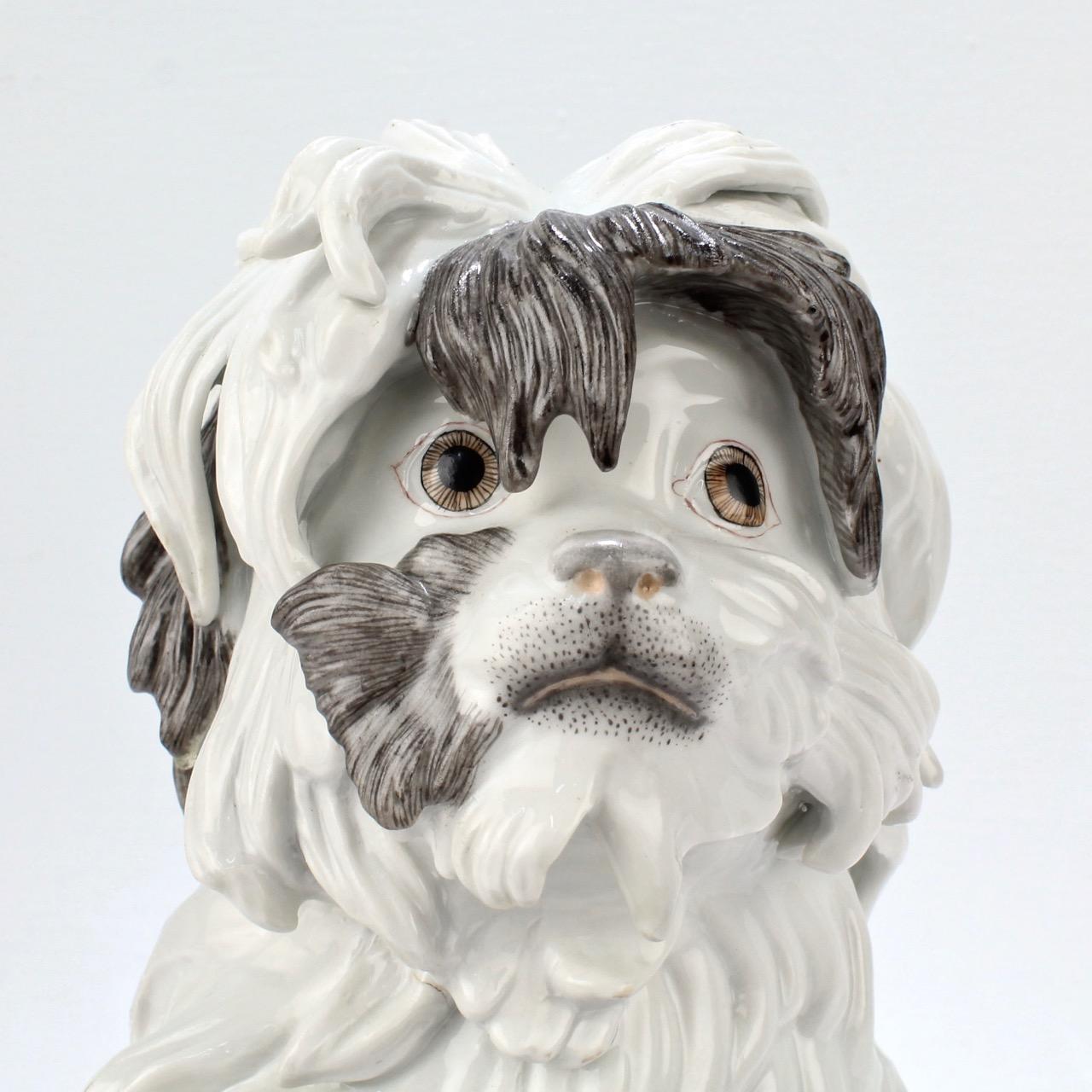 Fine Vintage Samson Porcelain Bolognese or Bichon Dog Figurine For Sale 1