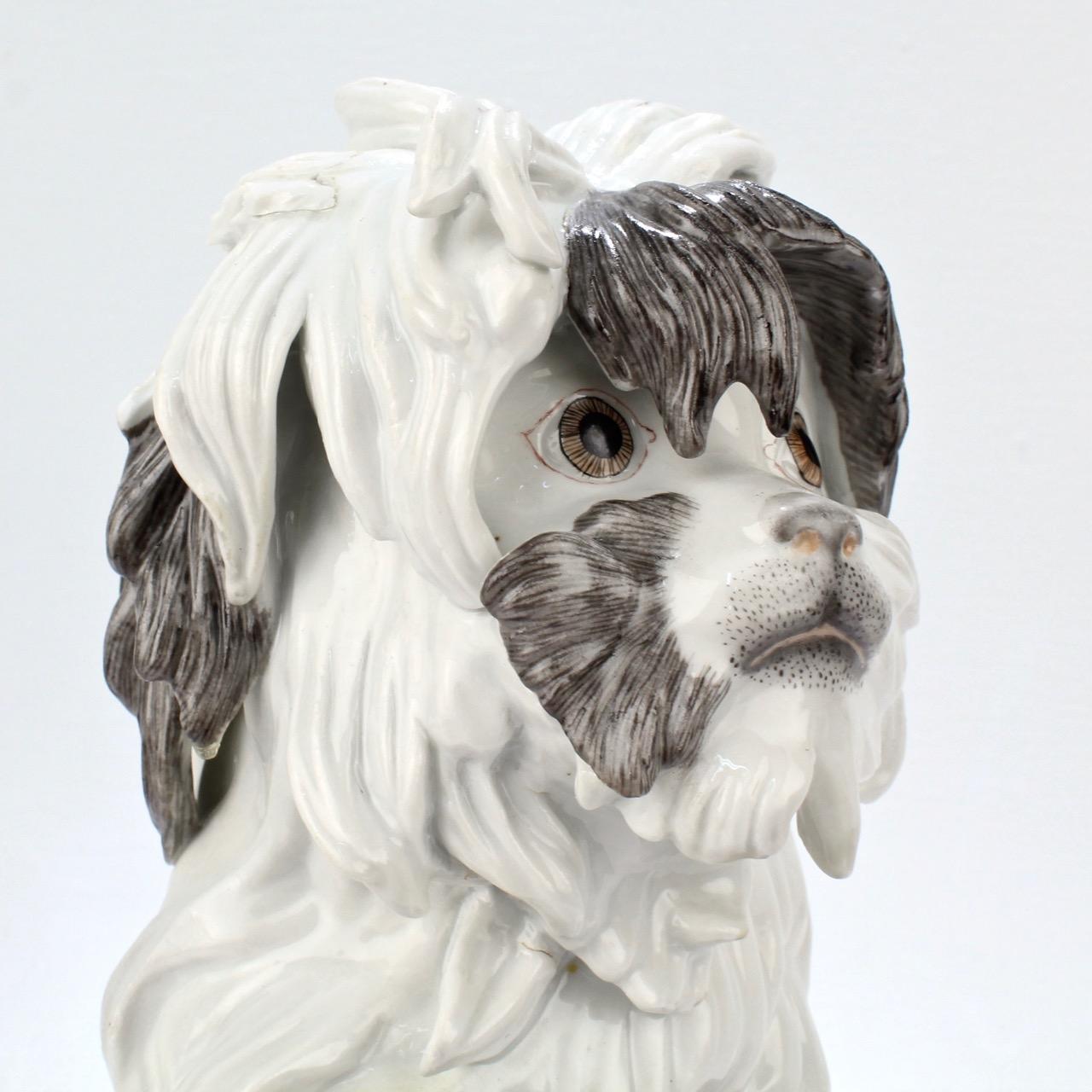 Fine Vintage Samson Porcelain Bolognese or Bichon Dog Figurine For Sale 2