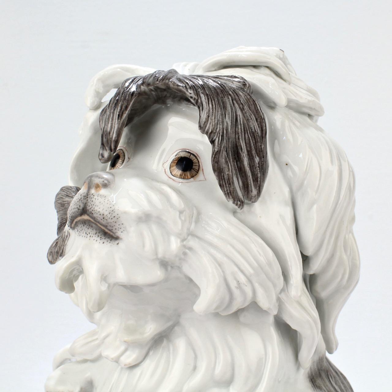 20th Century Fine Vintage Samson Porcelain Bolognese or Bichon Dog Figurine For Sale