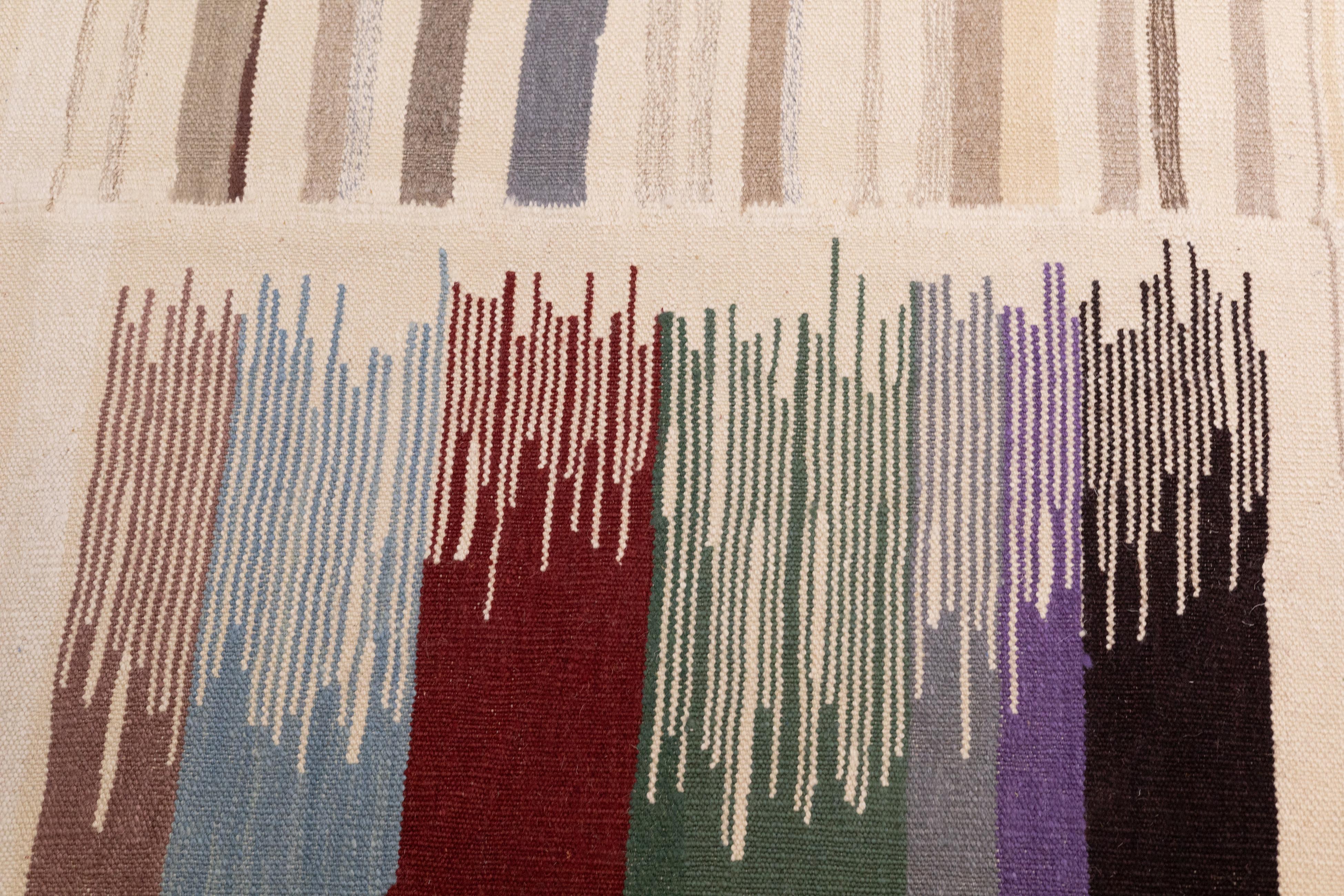 Fine Vintage Scandinavian Kilim Rug 8'4'' x 12'2'' For Sale 6