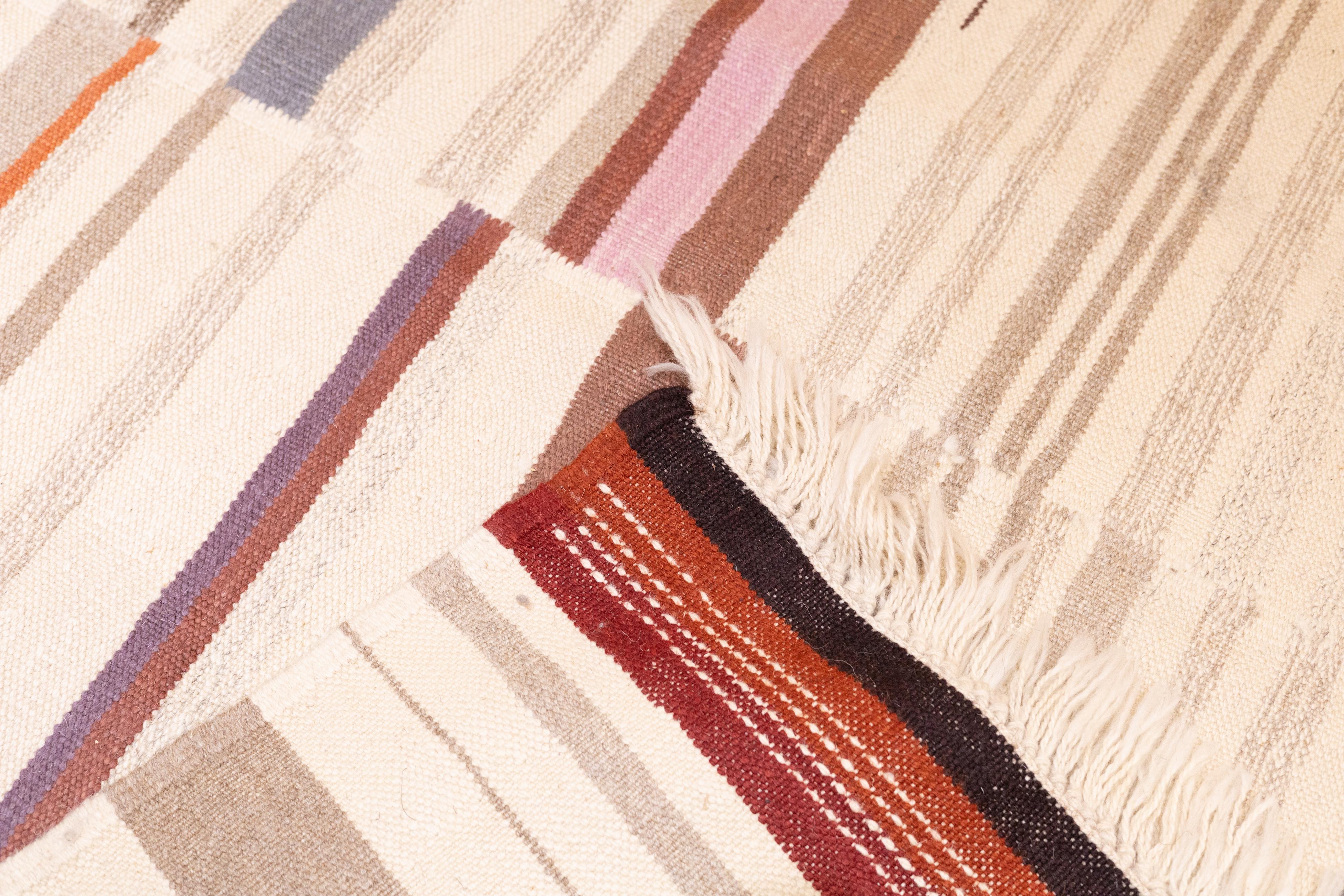 Fine Vintage Scandinavian Kilim Rug 8'4'' x 12'2'' For Sale 8