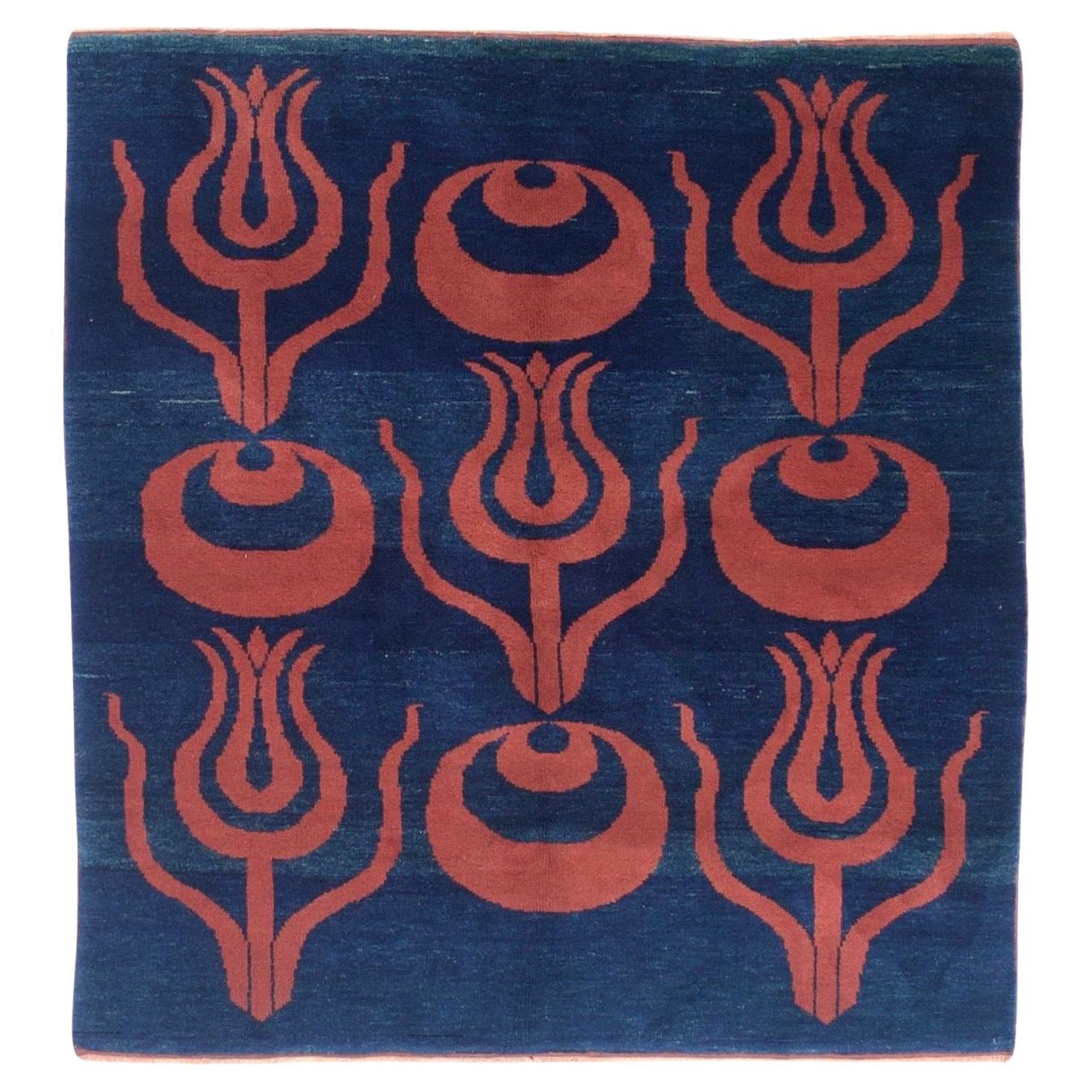 Fine Vintage Scandinavian Squarish Kilim Rug & Kilim 5'2" x 5'6"
